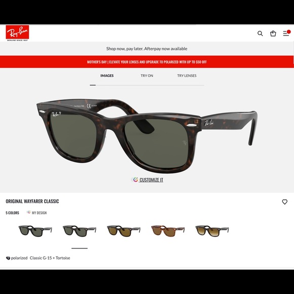 Rayban dark tortoiseshell wayfarer glasses - Picture 1 of 5
